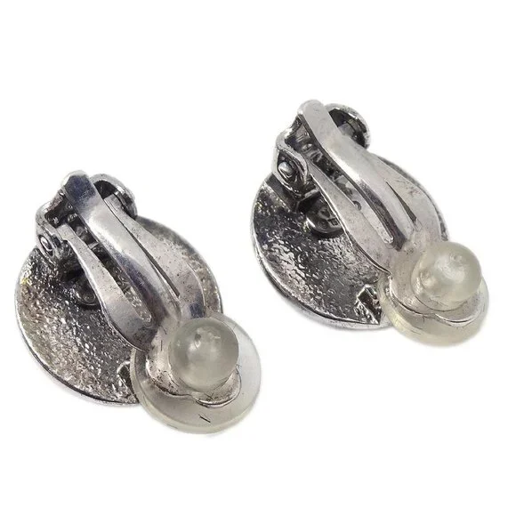Chanel Button Clip-On Earrings Silver 00A 126452 - Picture 7 of 8